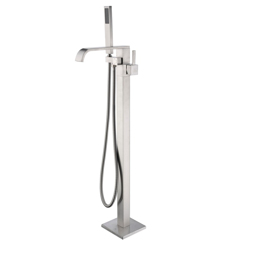 ANZZI FS-AZ0044BN ANGEL 12 1/4 INCH TWO HANDLE FREESTANDING CLAW FOOT TUB FILLER WITH HAND SHOWER IN BRUSHED NICKEL