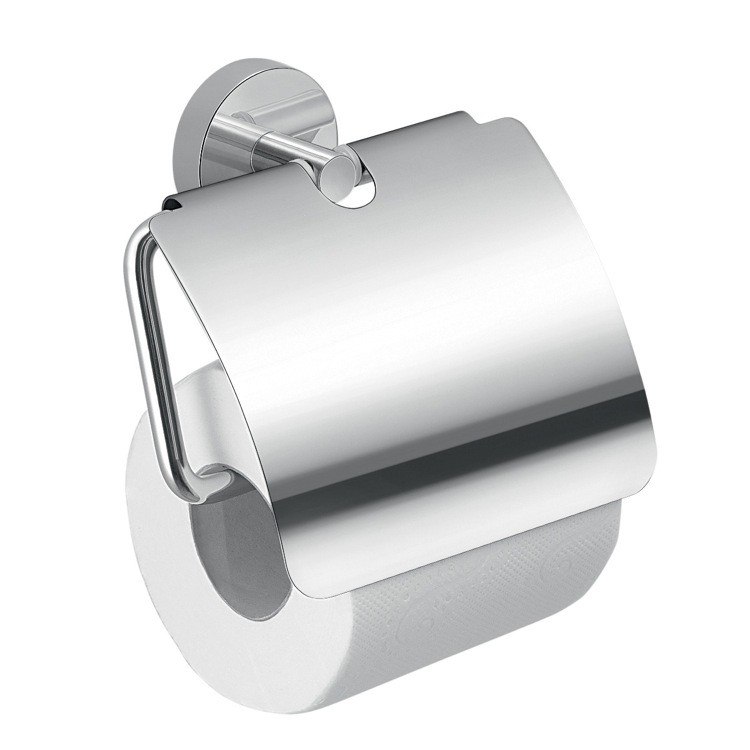 GEDY 2325-13 EROS CHROME TOILET PAPER HOLDER WITH COVER