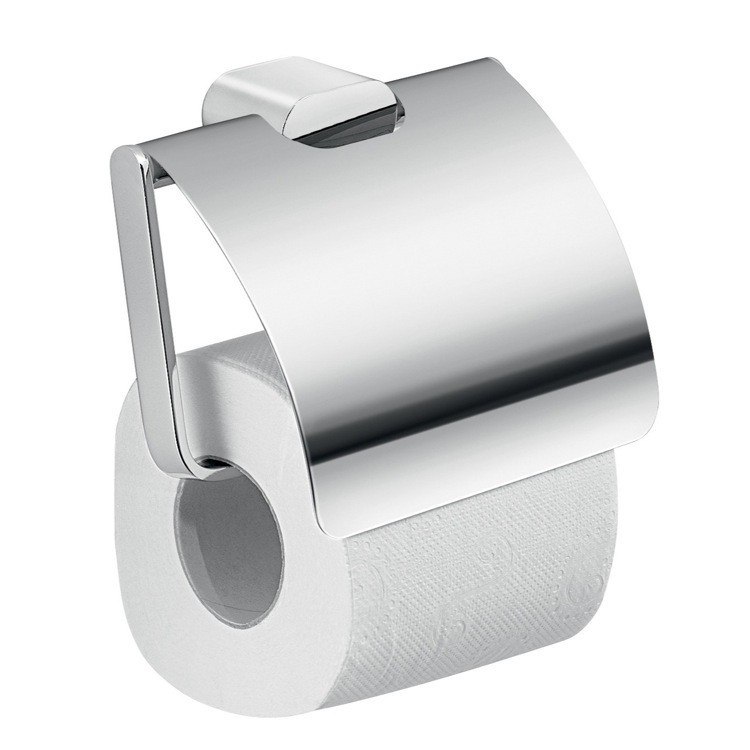 GEDY A125-13 AZZORRE MODERN BRASS AND CROMALL SQUARE TOILET PAPER HOLDER WITH COVER