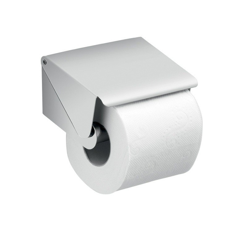 GEDY A225-01-13 CANARIE CHROME SQUARE TOILET PAPER ROLL HOLDER WITH COVER