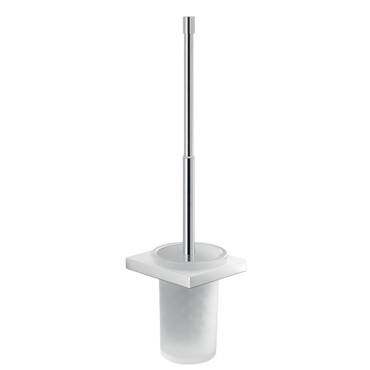 GEDY A333-03-13 LANZAROTE POLISH CHROME TOILET BRUSH AND HOLDER WITH TELESCOPIC HANDLE