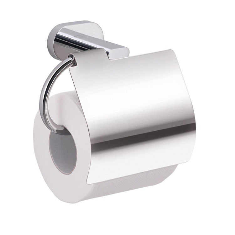 GEDY BE25-13 BERNINA CHROME WALL MOUNTED TOILET PAPER HOLDER WITH COVER