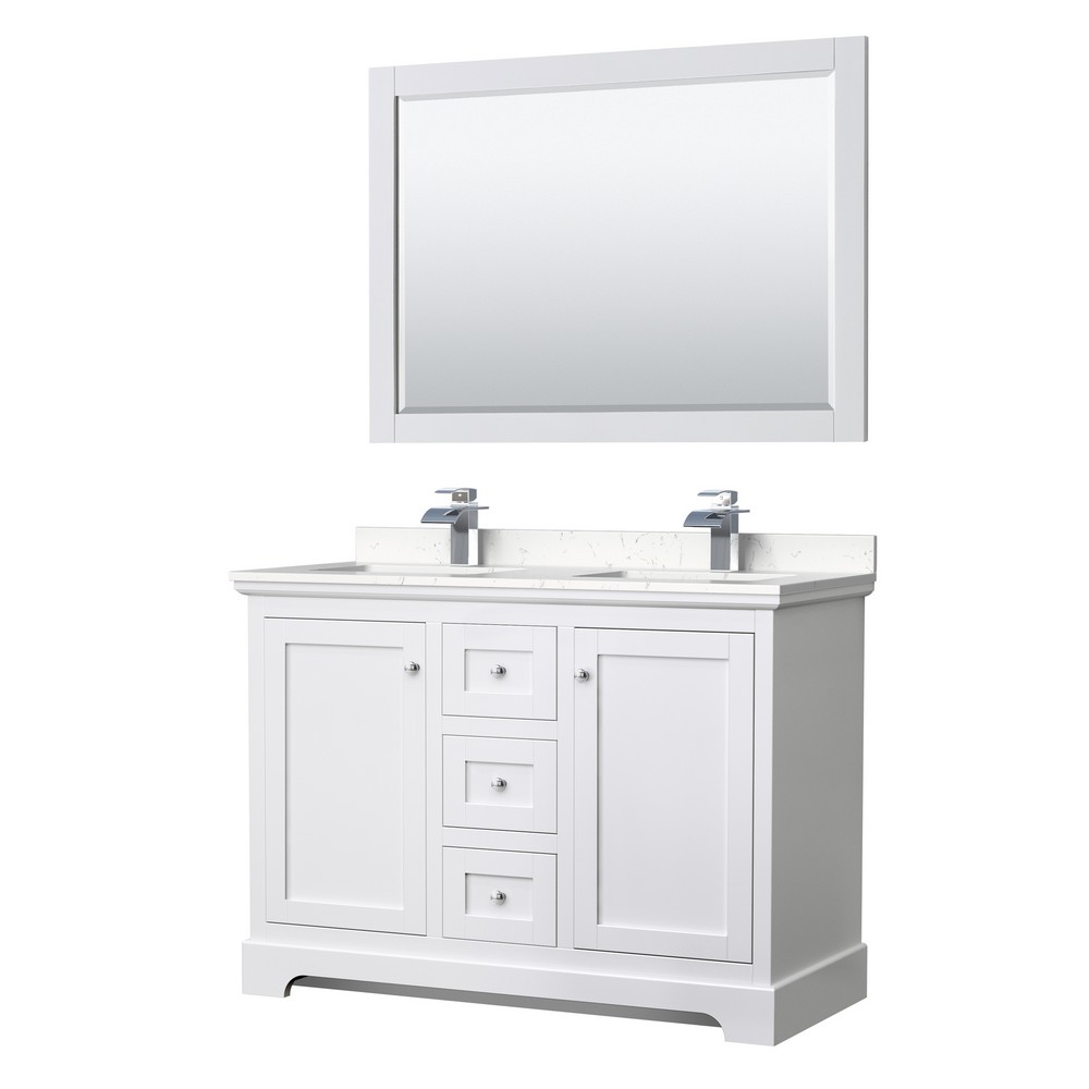 WYNDHAM COLLECTION WCV232348DM AVERY 48 INCH FREESTANDING DOUBLE SINK BATHROOM VANITY WITH COUNTER TOP
