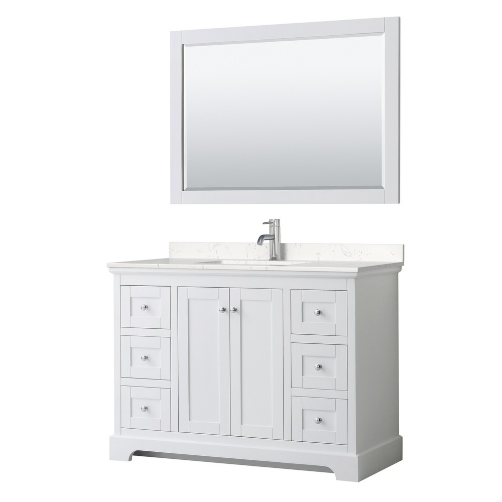 WYNDHAM COLLECTION WCV232348SM AVERY 48 INCH FREESTANDING SINGLE SINK BATHROOM VANITY WITH COUNTER TOP