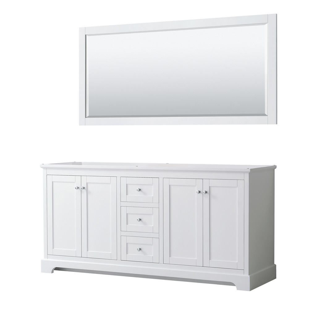 WYNDHAM COLLECTION WCV232372DCXSXXM AVERY 71 INCH FREESTANDING DOUBLE SINK BATHROOM VANITY CABINET ONLY