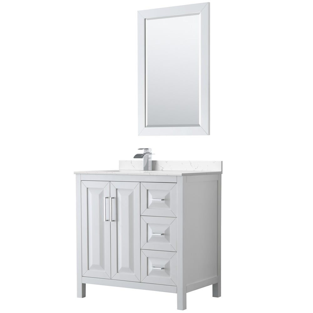 WYNDHAM COLLECTION WCV252536SUNSM DARIA 36 INCH FREESTANDING SINGLE SINK BATHROOM VANITY WITH COUNTER TOP