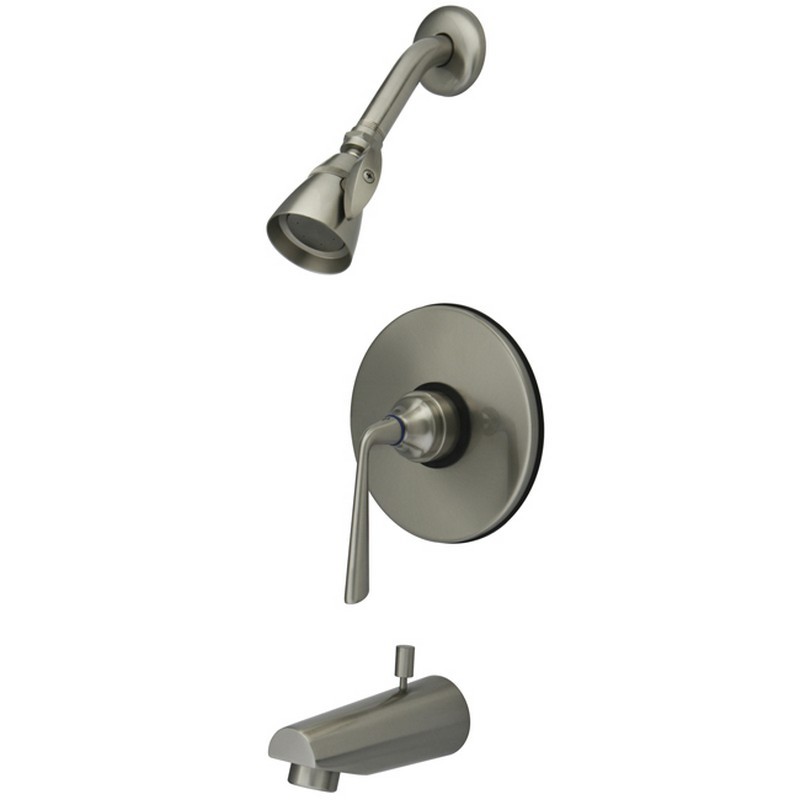 KINGSTON BRASS KB8698ZL SILVER SAGE TUB AND SHOWER FAUCET IN SATIN NICKEL