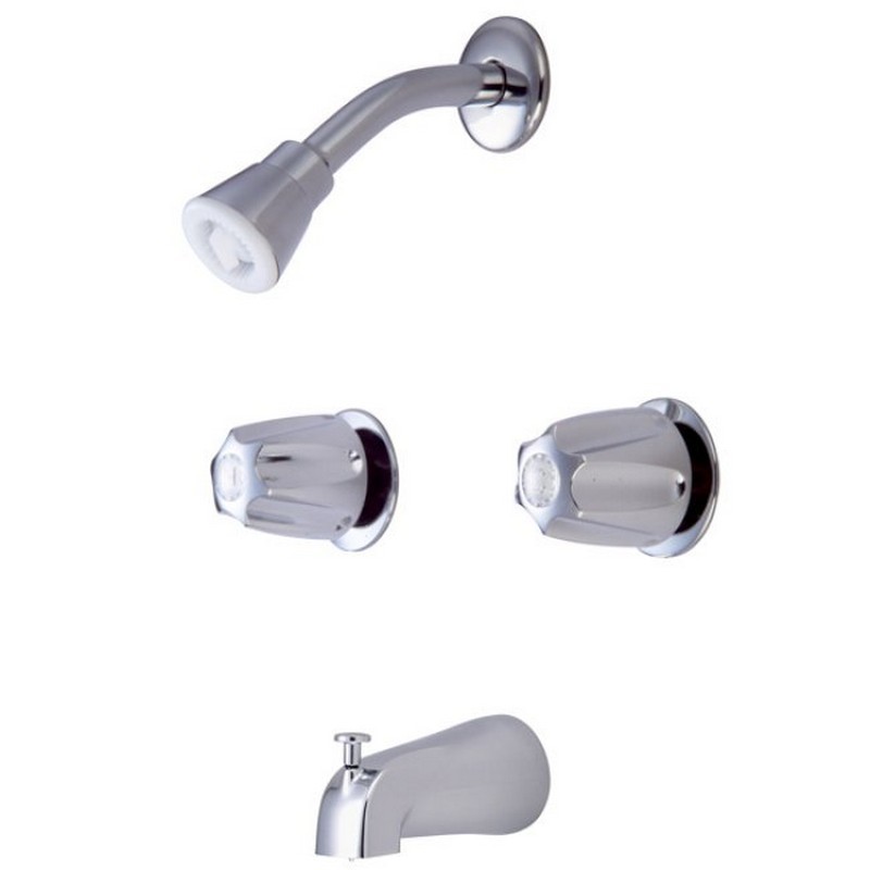 KINGSTON BRASS KF112 GENERIC TWIN HANDLE 8 INCH CENTER TUB AND SHOWER VALVE IN POLISHED CHROME