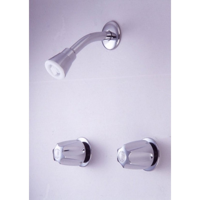 KINGSTON BRASS KF114 GENERIC TWIN HANDLE 8 INCH CENTER TUB AND SHOWER VALVE WITHOUT SPOUT IN POLISHED CHROME