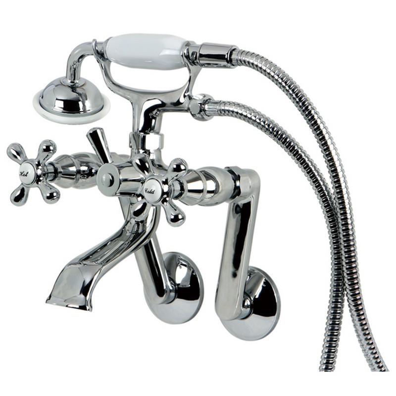 KINGSTON BRASS KS269 WALL MOUNT TUB FILLER FAUCET WITH HAND SHOWER