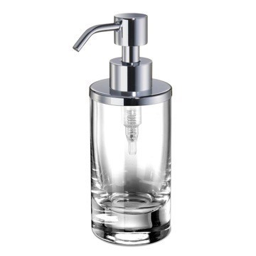 WINDISCH 90462 MINIS ROUND CLEAR CRYSTAL GLASS SOAP DISPENSER