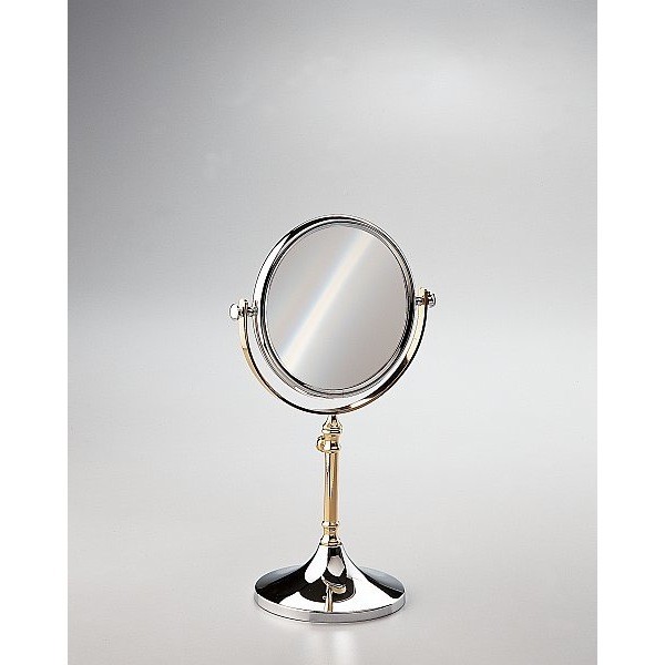 WINDISCH 99104 STAND MIRRORS FREE STANDING BRASS MIRROR WITH MAGNIFICATION