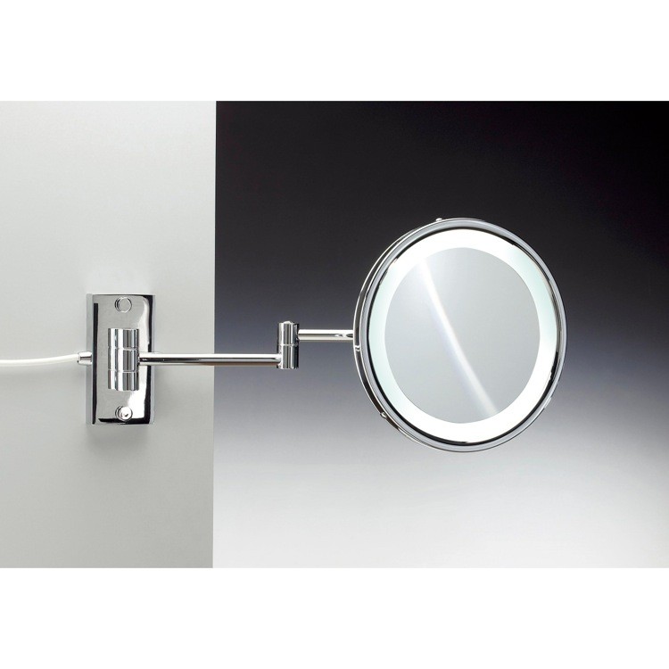 WINDISCH 99287/D MIRRORS WITH LED TECHNOLOGY WALL MOUNTED BRASS LED DIRECT WIRE MIRROR WITH MAGNIFICATION