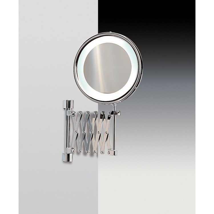 WINDISCH 99288 MIRRORS WITH LED TECHNOLOGY WALL MOUNTED BRASS LED MIRROR WITH MAGNIFICATION