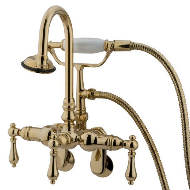 KINGSTON BRASS CC301T VINTAGE WALL MOUNT TUB FILLER WITH ADJUSTABLE CENTERS