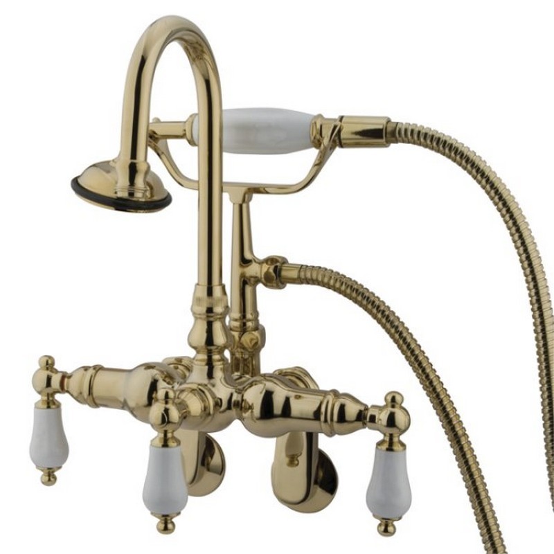 KINGSTON BRASS CC305T VINTAGE WALL MOUNT TUB FILLER WITH ADJUSTABLE CENTERS