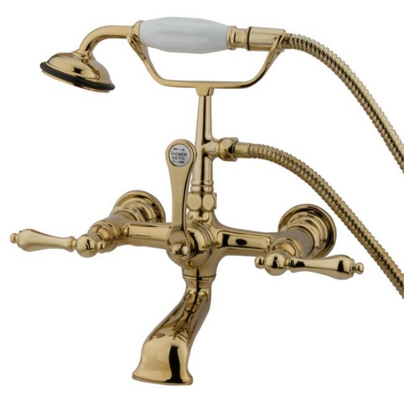 KINGSTON BRASS CC551T VINTAGE 7 INCH WALL MOUNT TUB FILLER WITH HAND SHOWER