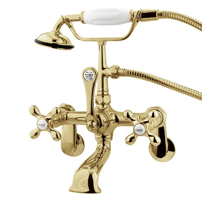 KINGSTON BRASS CC57T VINTAGE WALL MOUNT TUB FILLER WITH ADJUSTABLE CENTERS