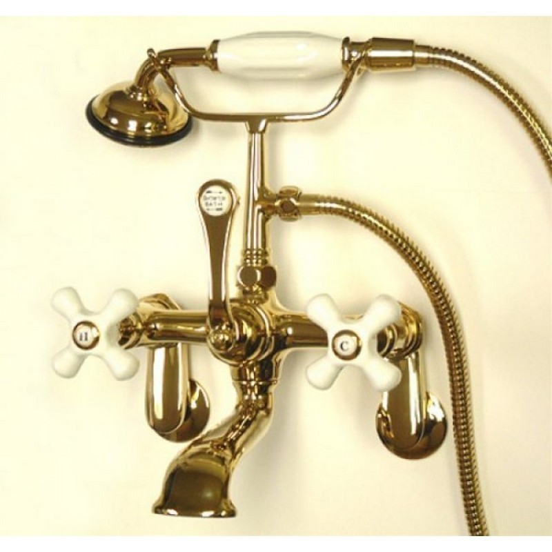 KINGSTON BRASS CC59T VINTAGE WALL MOUNT TUB FILLER WITH ADJUSTABLE CENTERS