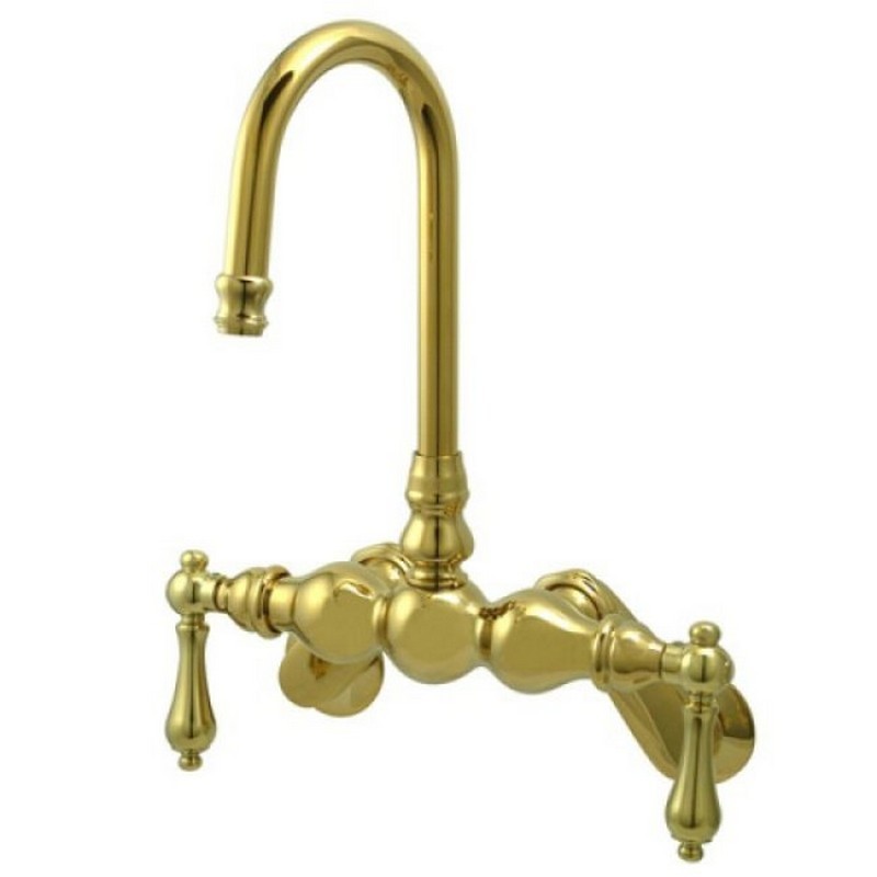 KINGSTON BRASS CC81T VINTAGE WALL MOUNT TUB FILLER WITH ADJUSTABLE CENTERS