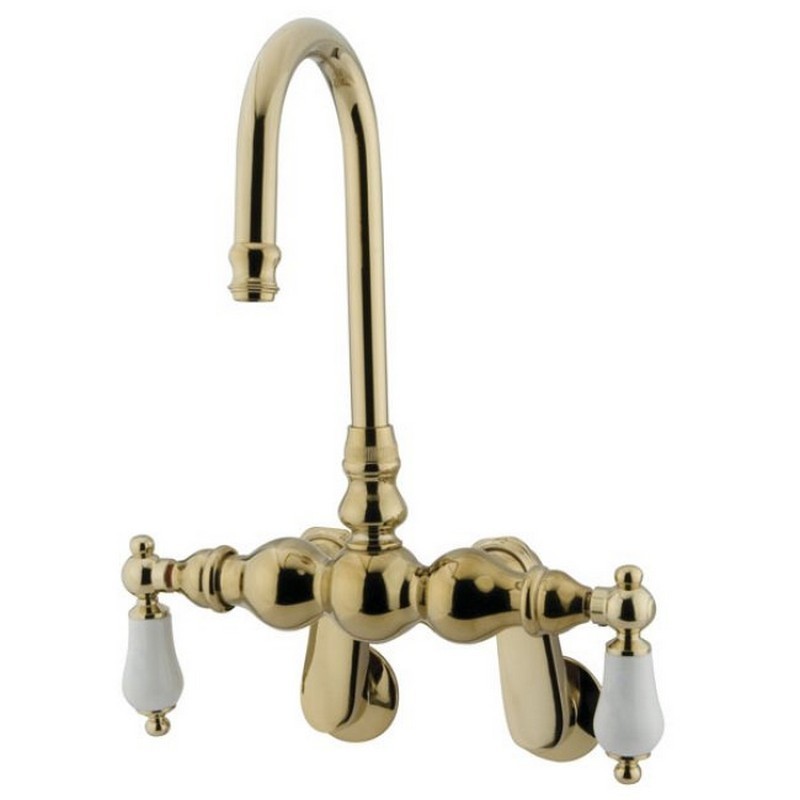 KINGSTON BRASS CC83T VINTAGE WALL MOUNT TUB FILLER WITH ADJUSTABLE CENTERS