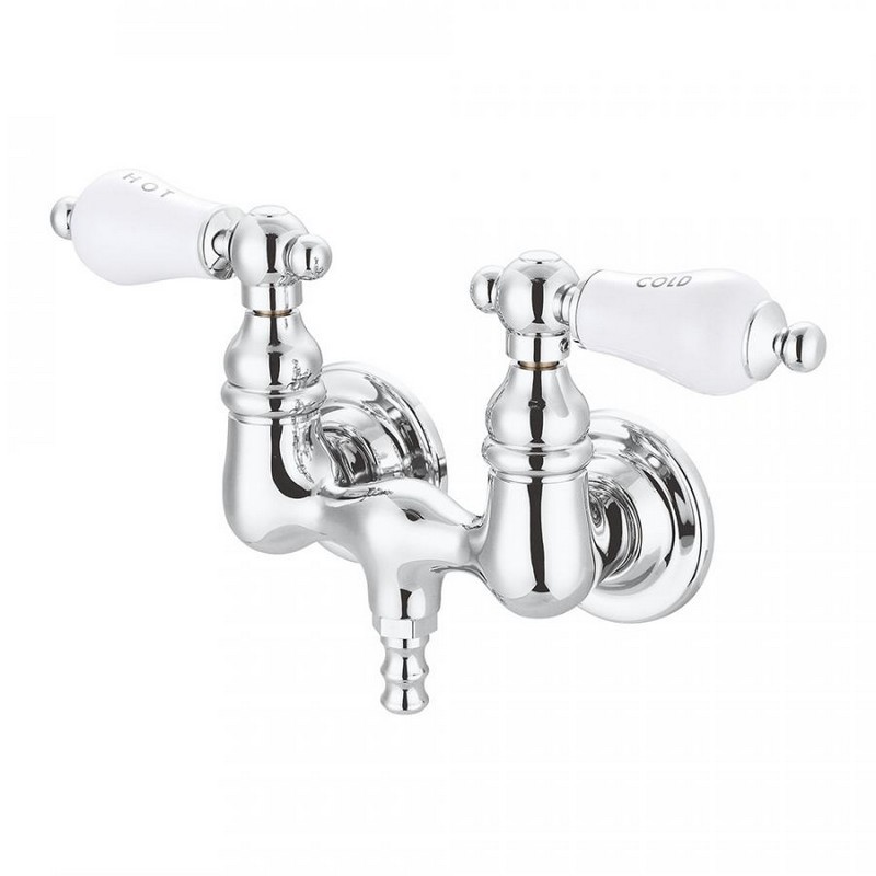 KINGSTON BRASS AE34T1 VINTAGE WALL MOUNT TUB FILLER IN POLISHED CHROME