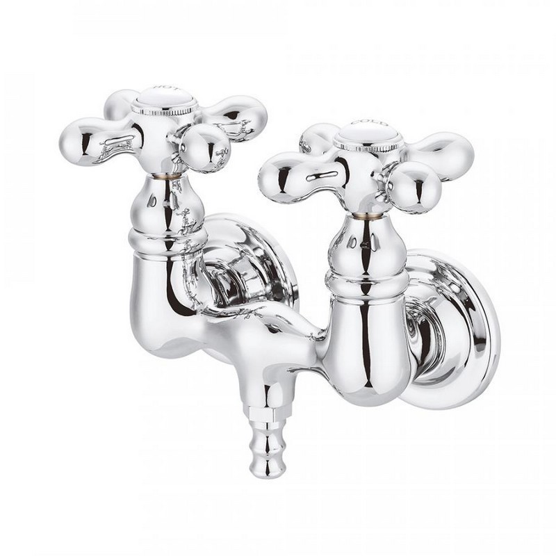 KINGSTON BRASS AE38T1 VINTAGE WALL MOUNT CLAWFOOT TUB FAUCET IN POLISHED CHROME
