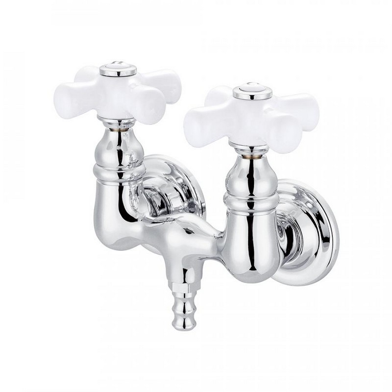 KINGSTON BRASS AE40T1 VINTAGE WALL MOUNT CLAWFOOT TUB FAUCET IN POLISHED CHROME