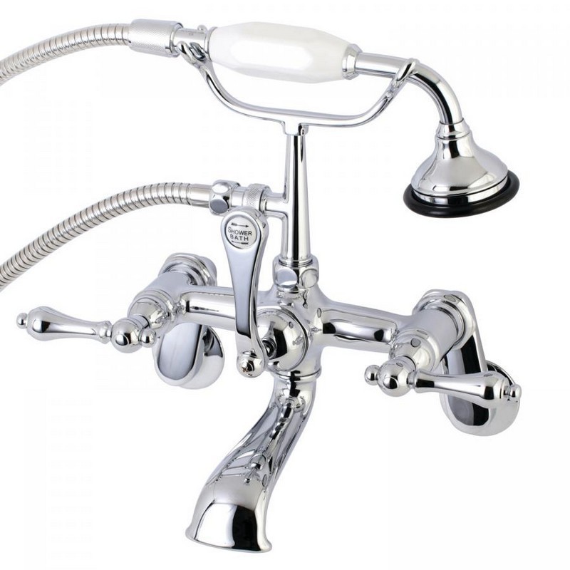 KINGSTON BRASS AE52T1 VINTAGE CLAWFOOT TUB FAUCET WITH HAND SHOWER IN CHROME