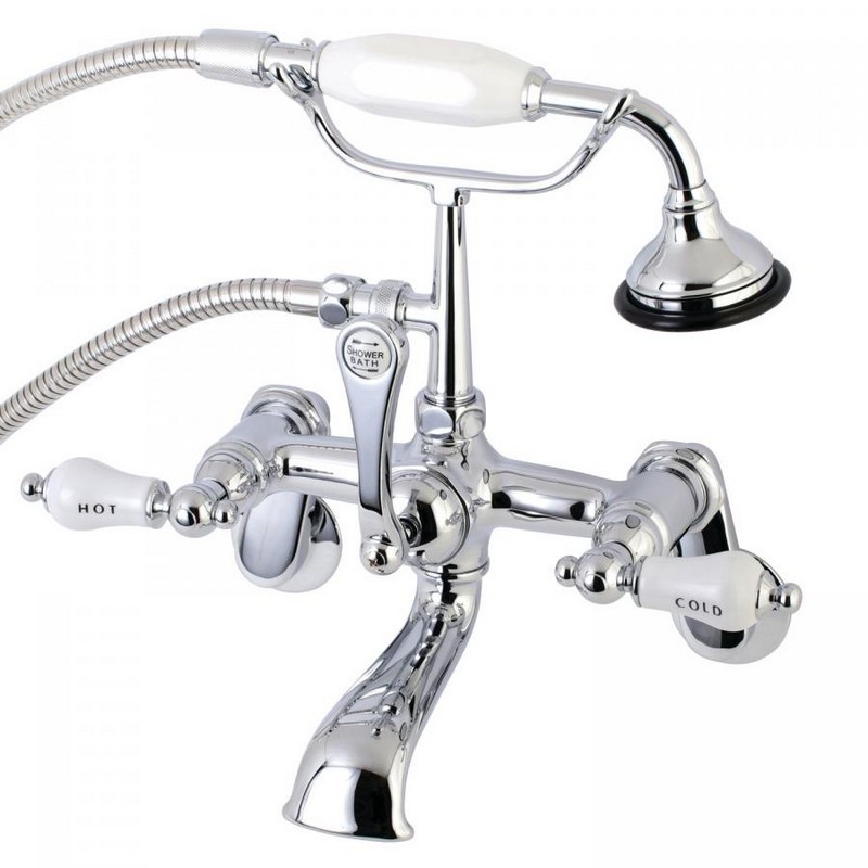 KINGSTON BRASS AE54T1 VINTAGE CLAWFOOT TUB FAUCET WITH HAND SHOWER IN CHROME