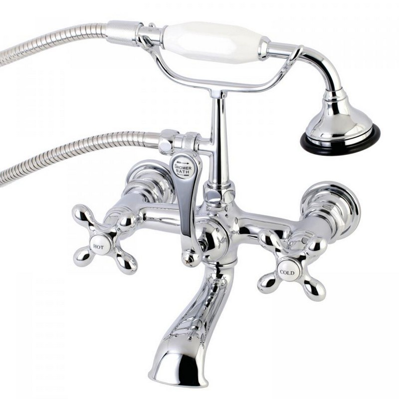 KINGSTON BRASS AE558T1 VINTAGE CLAWFOOT TUB FAUCET WITH HAND SHOWER IN CHROME