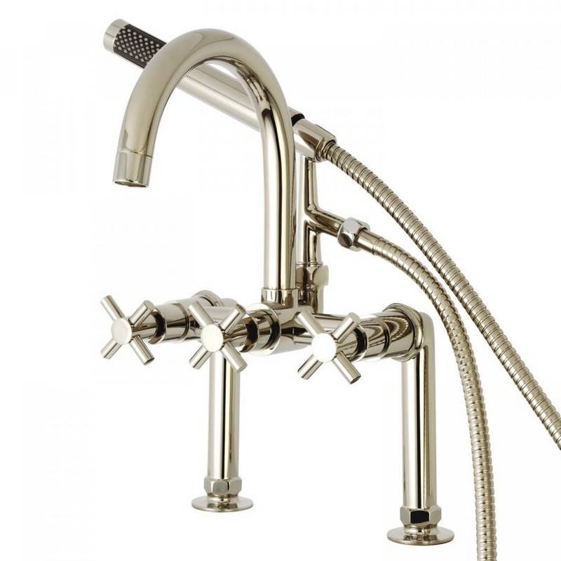 KINGSTON BRASS AE810DX CONCORD DECK MOUNT TUB FILLER WITH HAND SHOWER