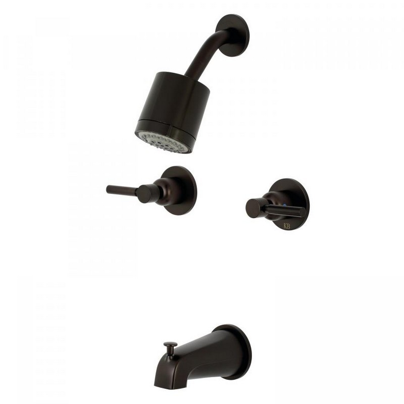 KINGSTON BRASS KBX8145DL CONCORD TUB/SHOWER FAUCET WITH 2 HANDLES IN OIL RUBBED BRONZE