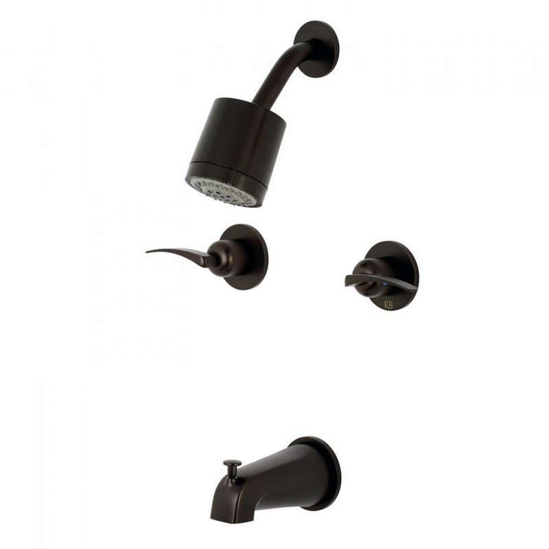 KINGSTON BRASS KBX8145EFL CENTURION TUB/SHOWER FAUCET WITH 2 HANDLES IN OIL RUBBED BRONZE