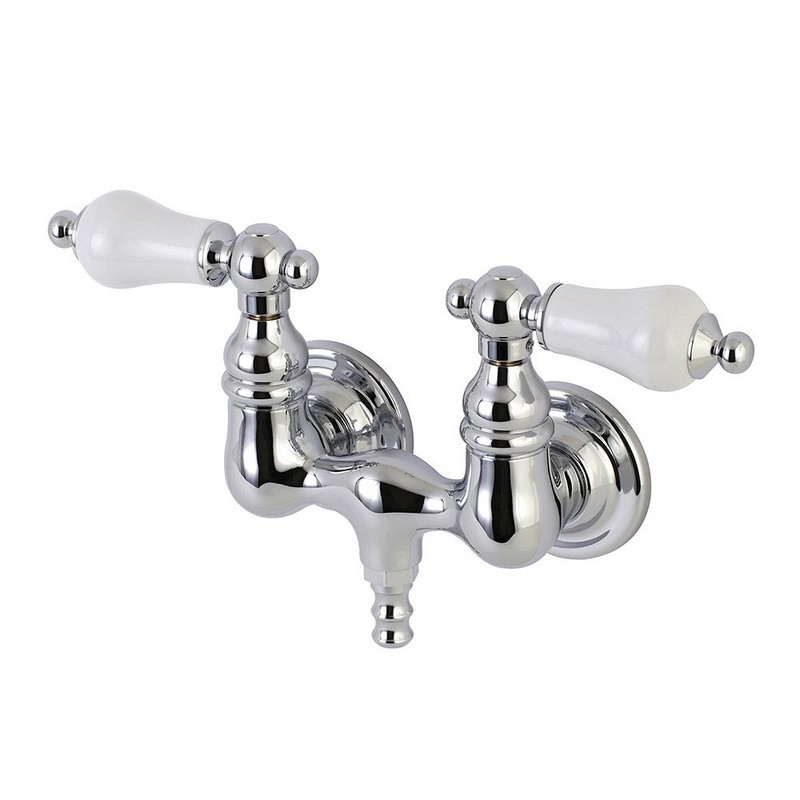 KINGSTON BRASS AE36T1 VINTAGE WALL MOUNT CLAWFOOT TUB FAUCET IN POLISHED CHROME