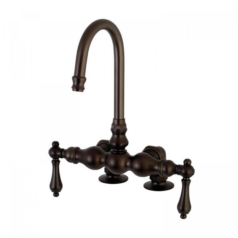 KINGSTON BRASS AE91T5 VINTAGE DECK MOUNT CLAWFOOT TUB FAUCET IN OIL RUBBED BRONZE