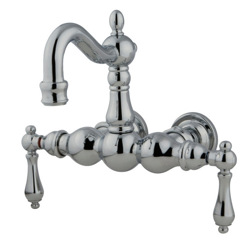 KINGSTON BRASS Cc1002T1 VINTAGE 3-3/8 INCH WALL MOUNT TUB FILLER IN POLISHED CHROME