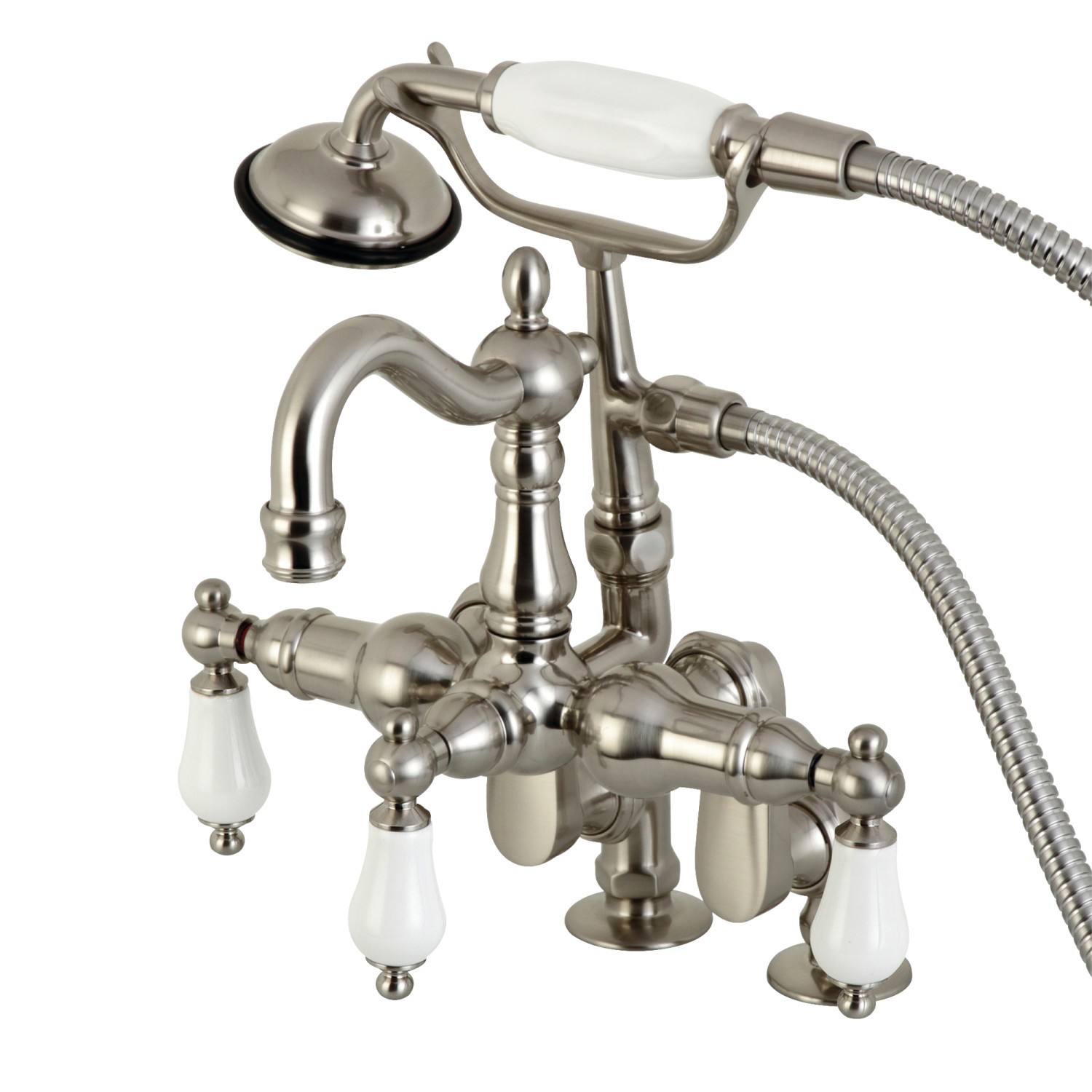 KINGSTON BRASS CC6015T VINTAGE CLAWFOOT TUB FILLER WITH HAND SHOWER IN POLISHED BRASS