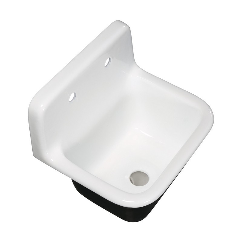 KINGSTON BRASS GCKWS221822 FAUCETURE PETRA GALLEY 22 INCH WALL MOUNT SINGLE BOWL KITCHEN SINK IN WHITE