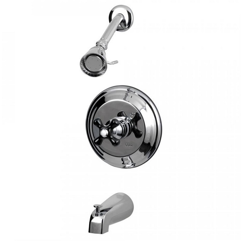 KINGSTON BRASS KB363PKX DUCHESS TUB AND SHOWER FAUCET WITH CROSS HANDLE