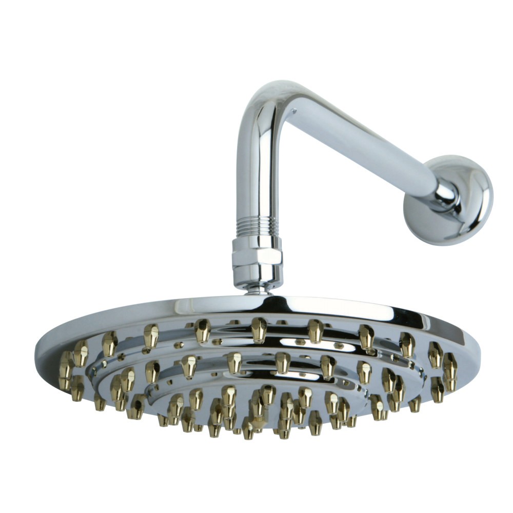 KINGSTON BRASS K208A4CK TRIMSCAPE THREE-TIER SHOWERHEAD WITH SHOWER ARM IN POLISHED CHROME/POLISHED BRASS