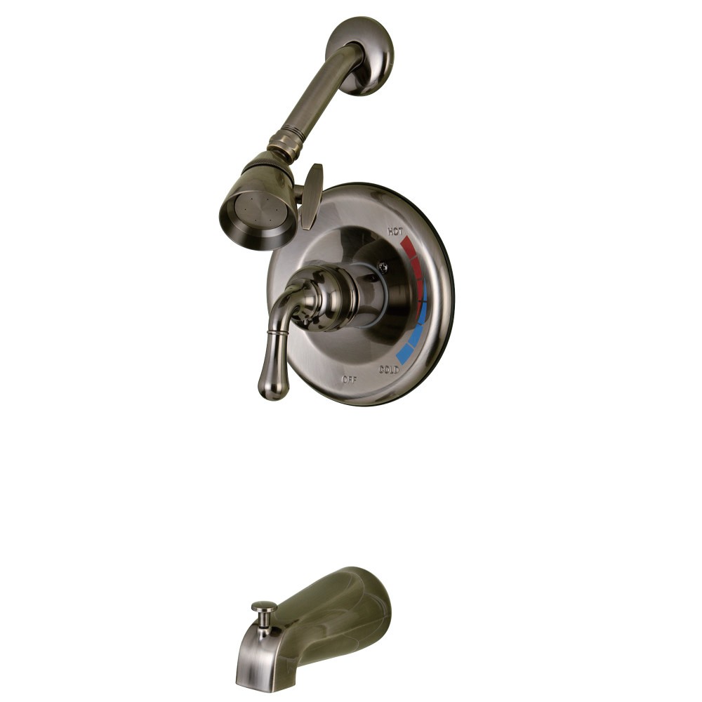 KINGSTON BRASS KB633 MAGELLAN TUB AND SHOWER FAUCET IN BLACK STAINLESS