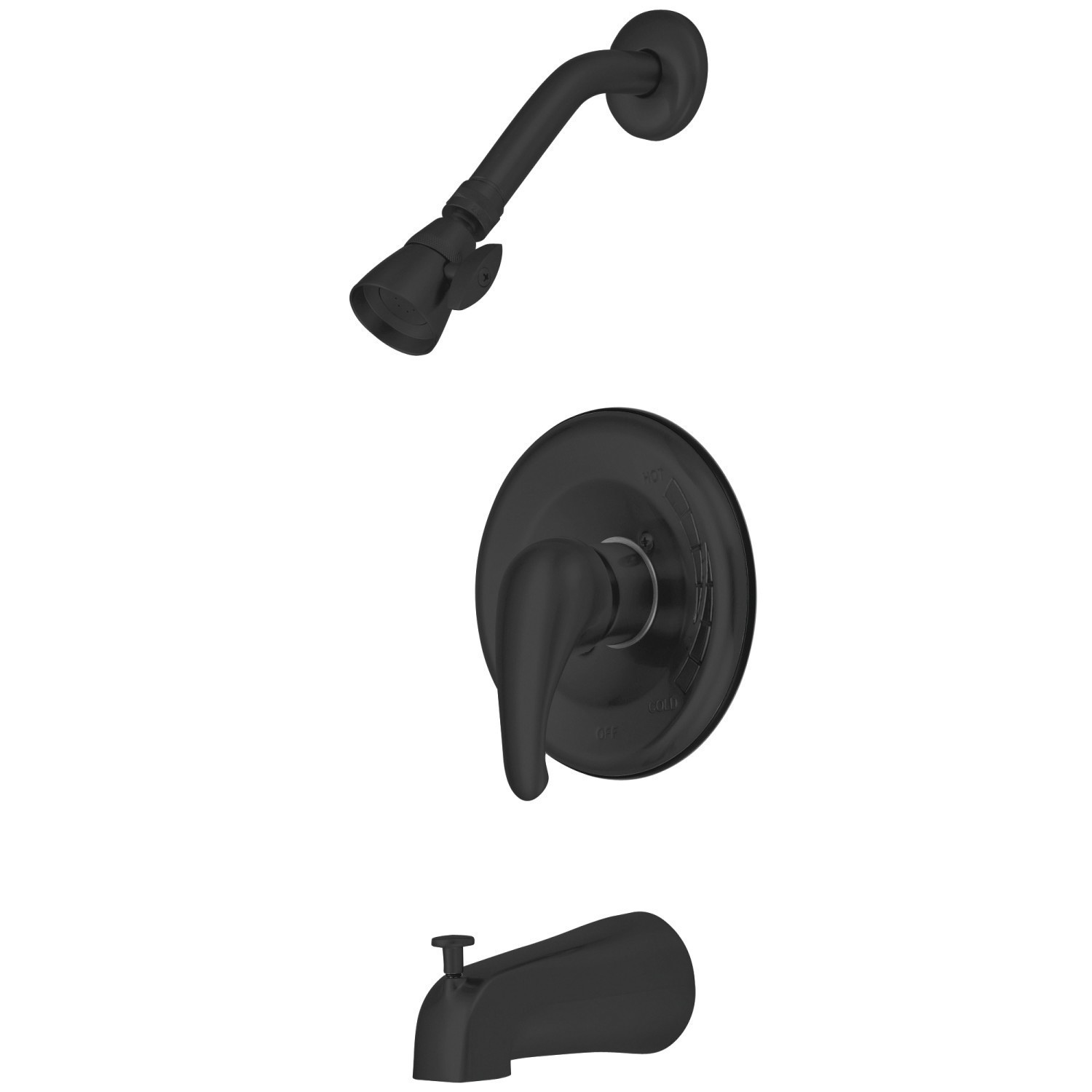 KINGSTON BRASS KB650 CHATHAM SINGLE LEVER HANDLE TUB AND SHOWER FAUCET IN MATTE BLACK