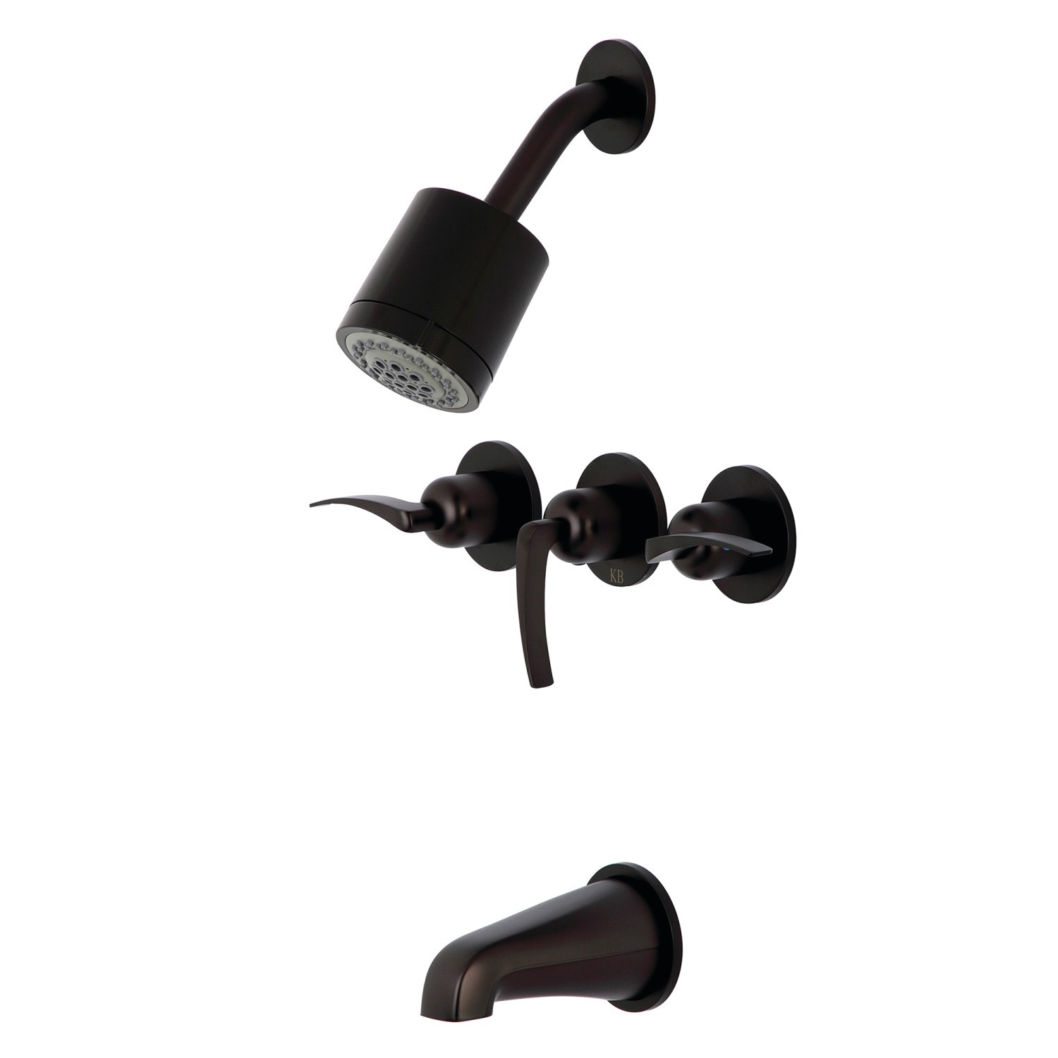 KINGSTON BRASS KBX8135EFL CENTURION TUB/SHOWER FAUCET WITH 3 HANDLES IN OIL RUBBED BRONZE