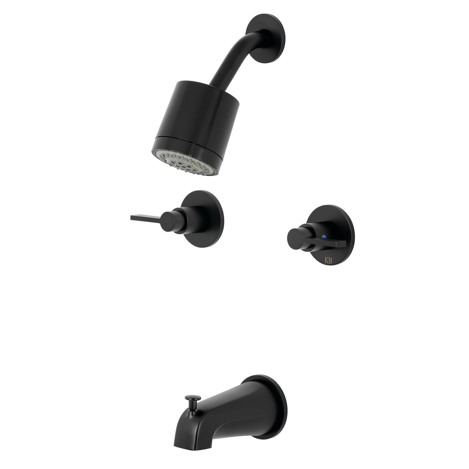 KINGSTON BRASS KBX8140NDL NUVOFUSION TUB/SHOWER FAUCET WITH 2 HANDLES IN MATTE BLACK