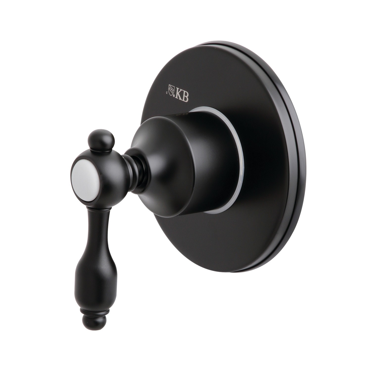 KINGSTON BRASS KS3030TAL THREE-WAY DIVERTER VALVE WITH SINGLE HANDLE AND ROUND PLATE IN MATTE BLACK