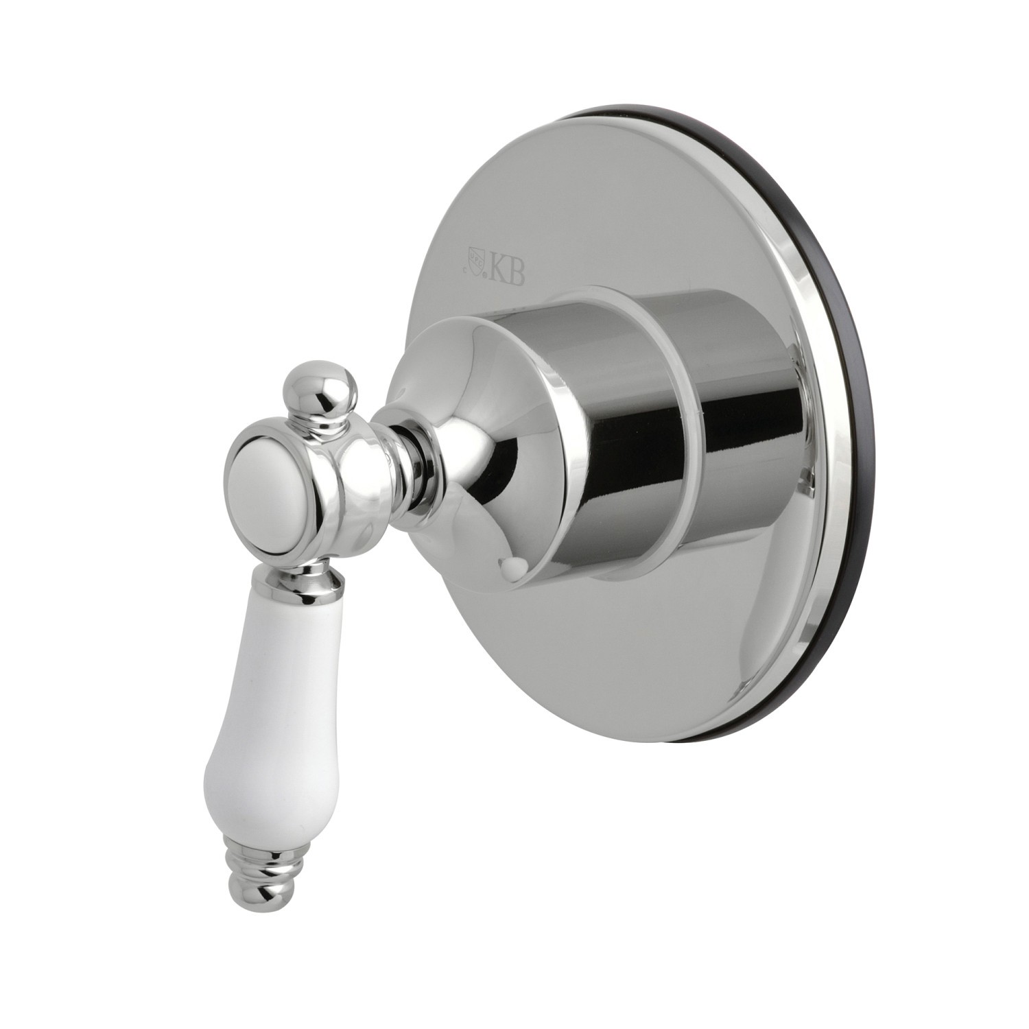 KINGSTON BRASS KS3031BPL THREE-WAY DIVERTER VALVE WITH SINGLE HANDLE AND ROUND PLATE IN POLISHED CHROME