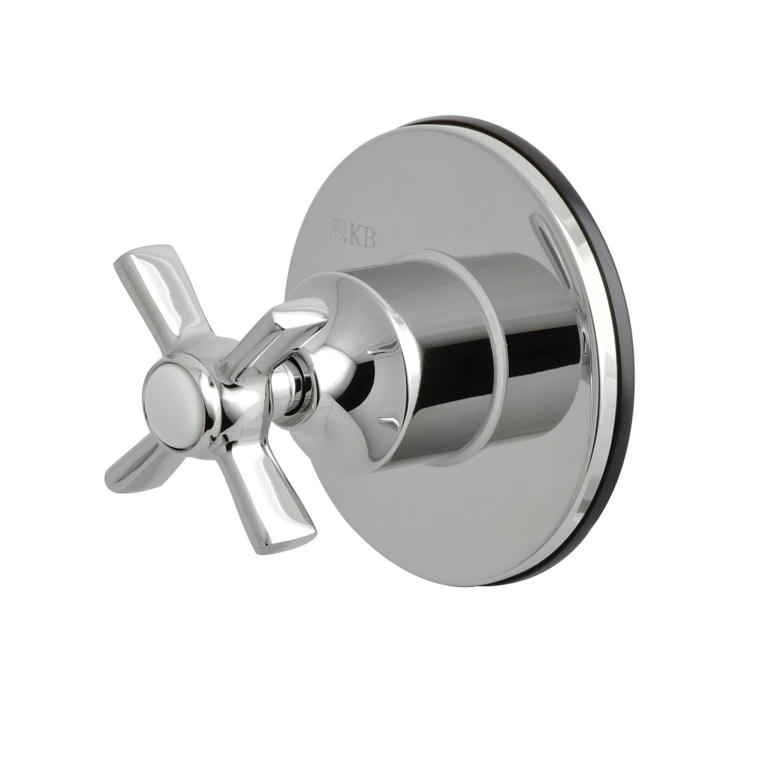 KINGSTON BRASS KS3031ZX THREE-WAY DIVERTER VALVE WITH SINGLE HANDLE AND ROUND PLATE IN POLISHED CHROME
