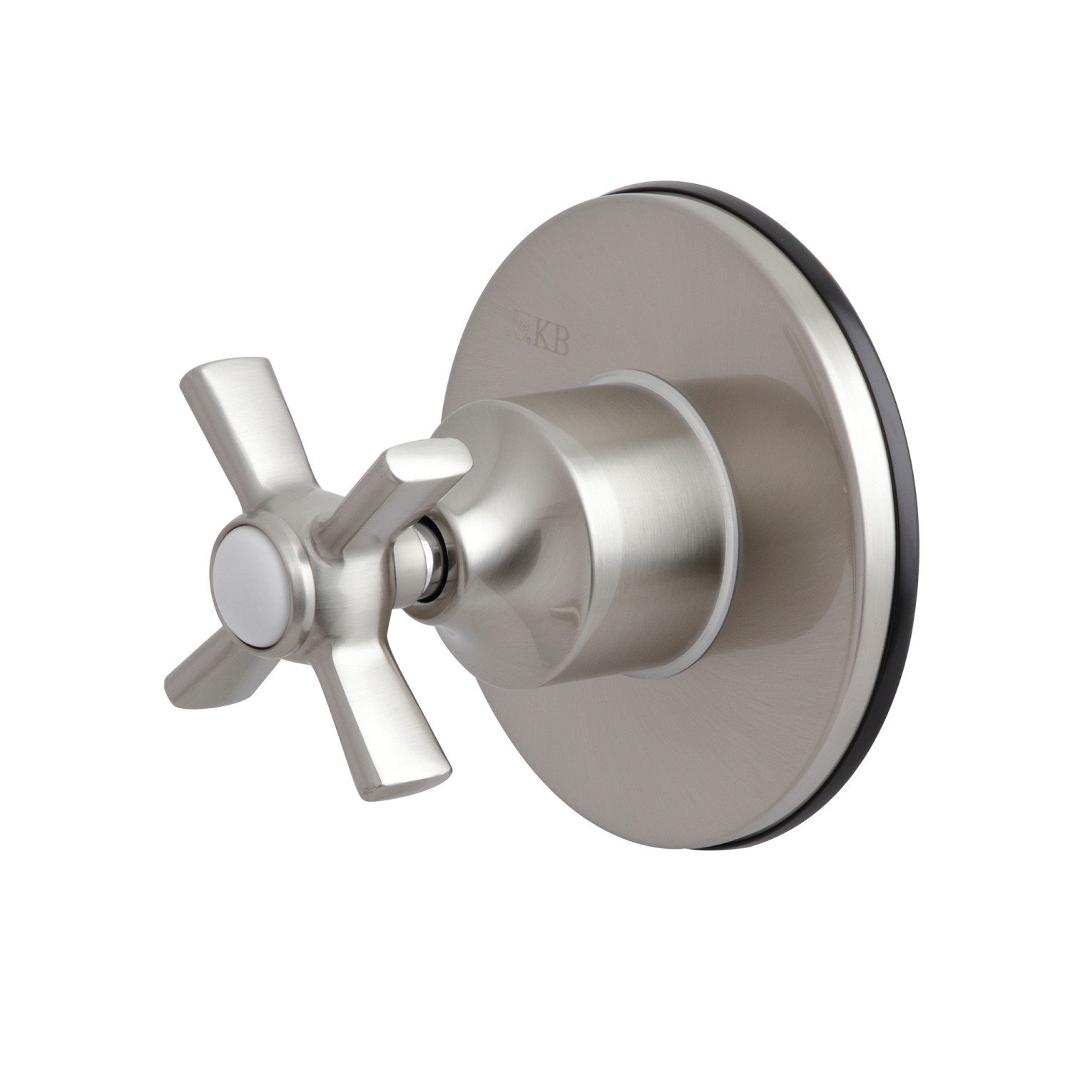 KINGSTON BRASS KS3038ZX THREE-WAY DIVERTER VALVE WITH SINGLE HANDLE AND ROUND PLATE IN BRUSHED NICKEL