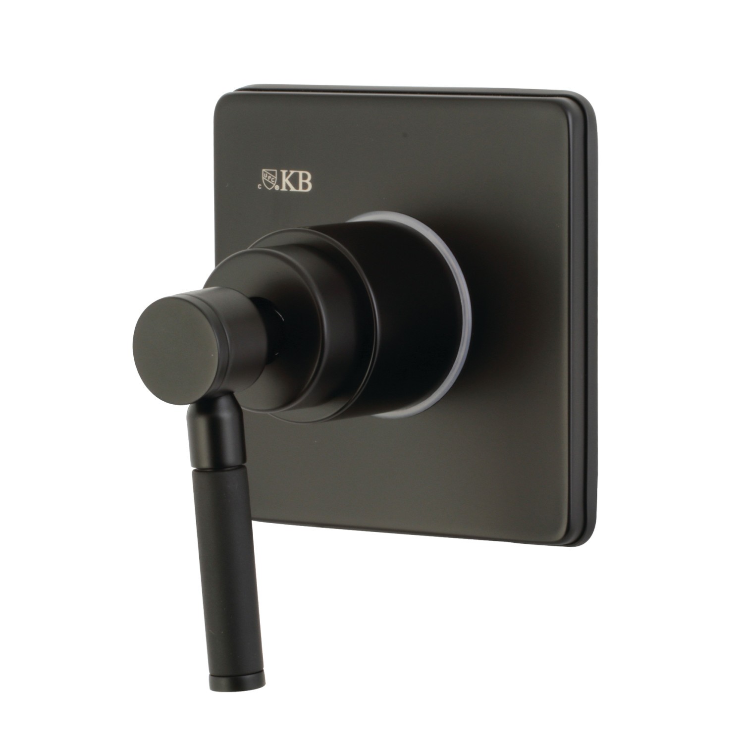 KINGSTON BRASS KS3040DKL CONCORD THREE-WAY DIVERTER VALVE WITH SINGLE HANDLE AND SQUARE PLATE IN MATTE BLACK